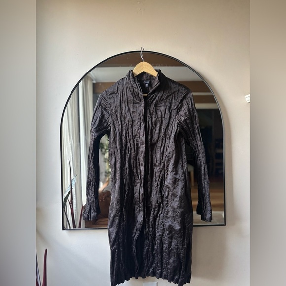 Eileen Fisher Jackets & Blazers - EILEEN FISCHER | crinkle fabric satin split back jacket | size medium